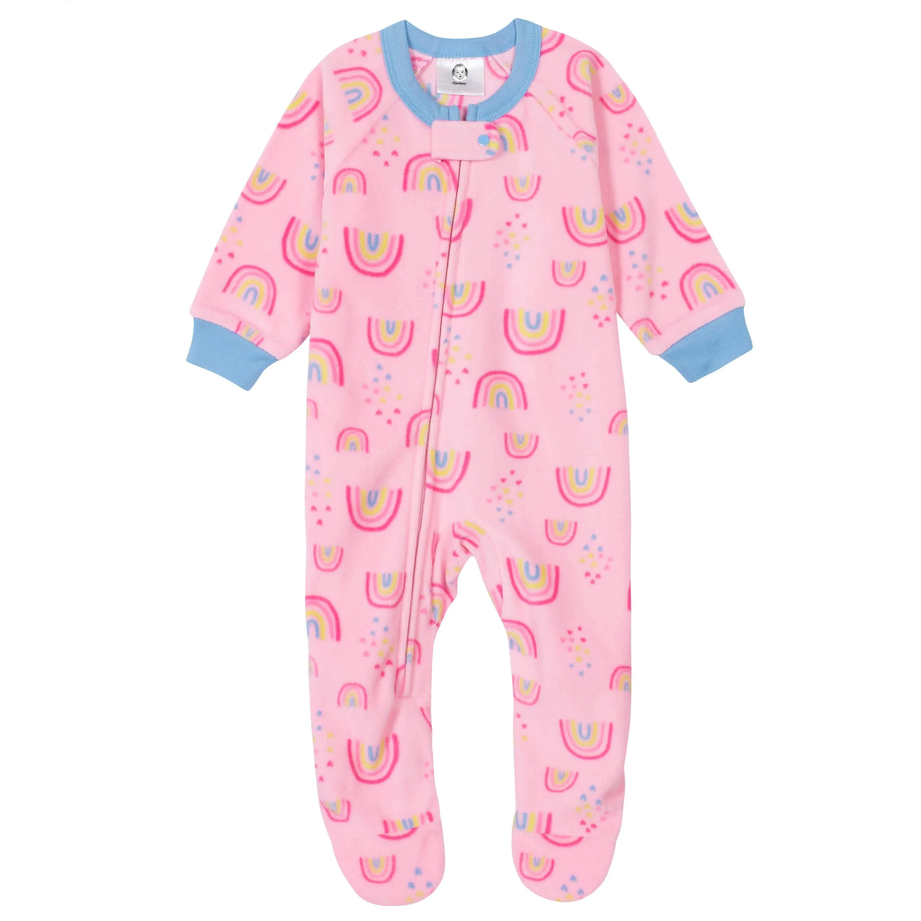 Gerber® 4-Pack Baby Girls Rainbows & Love Fleece Pajamas
