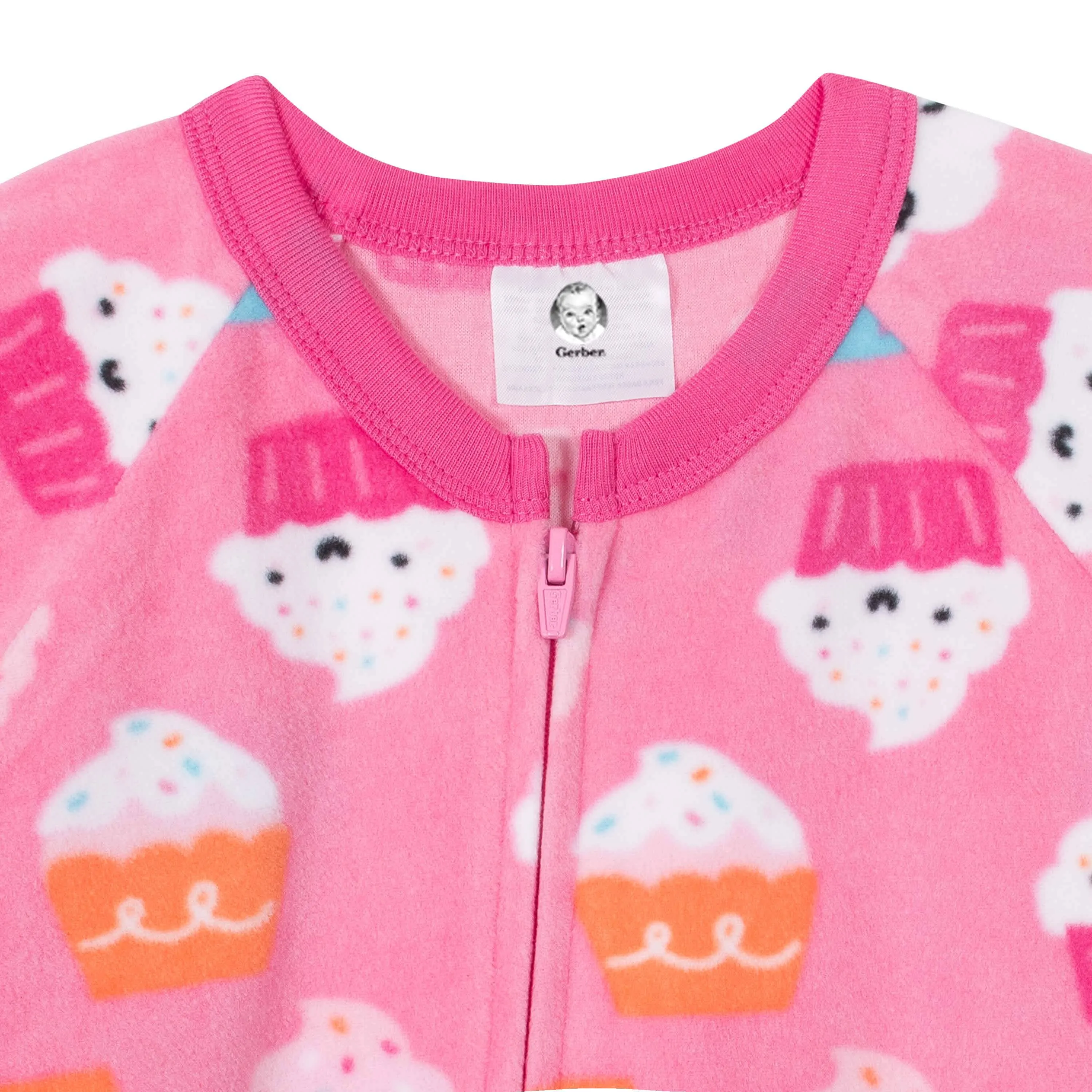 Gerber® 4-Pack Toddler Girls Cupcakes & Unicorns Fleece Pajamas