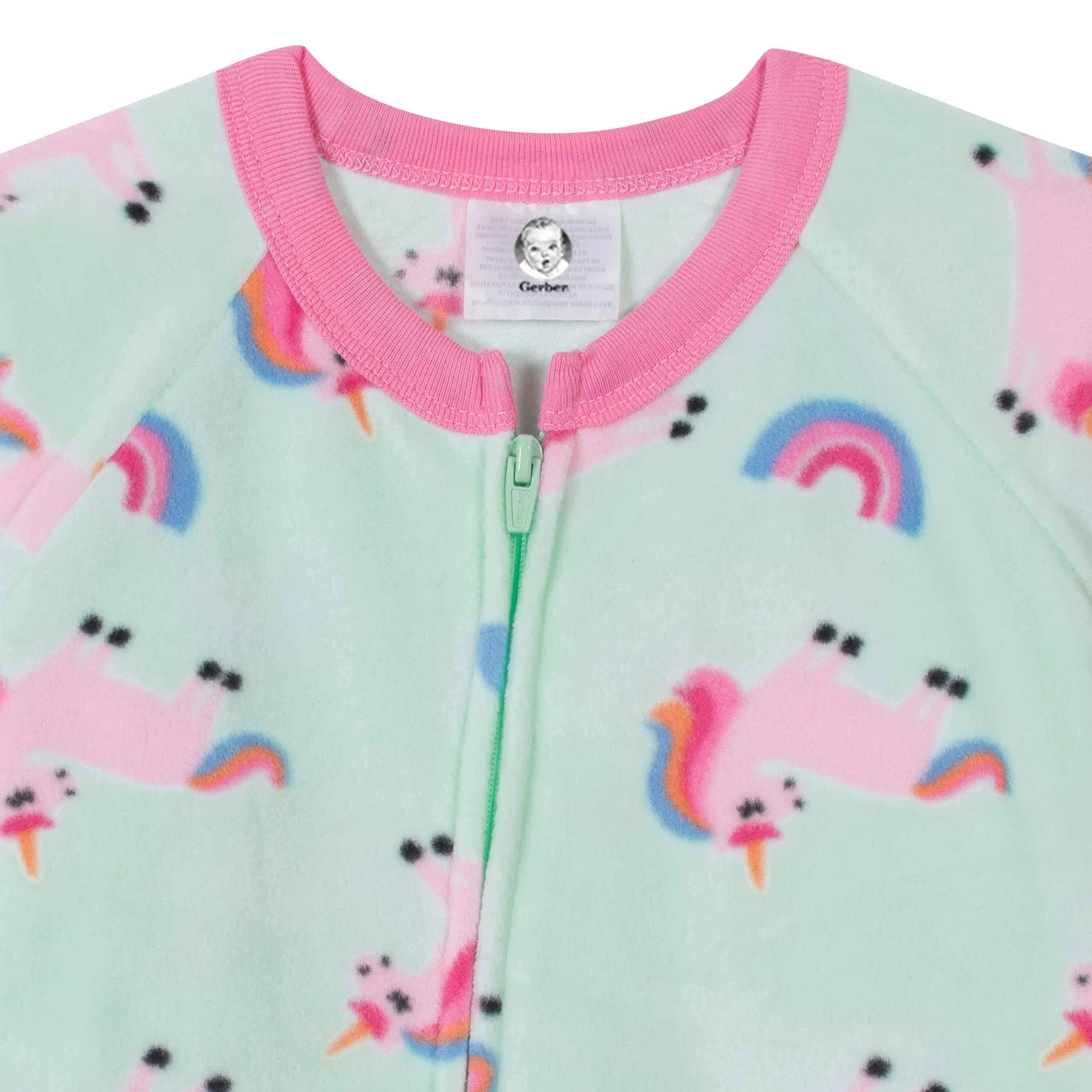 Gerber® 4-Pack Toddler Girls Cupcakes & Unicorns Fleece Pajamas