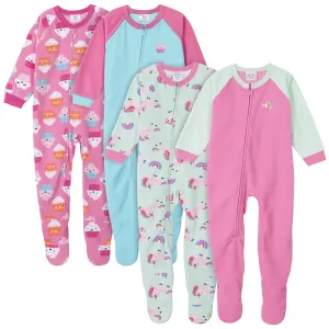 Gerber® 4-Pack Toddler Girls Cupcakes & Unicorns Fleece Pajamas