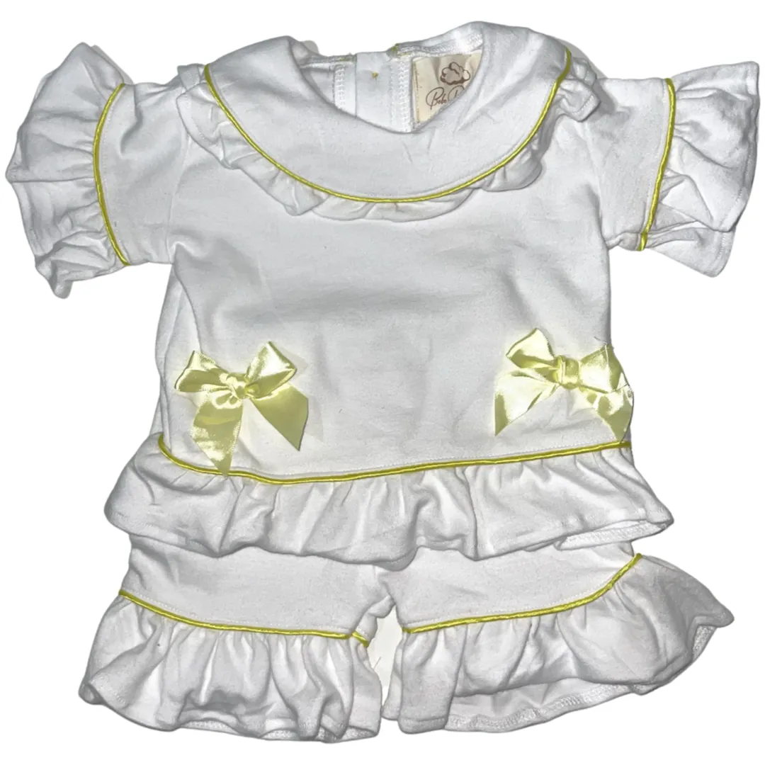 Girls  Luxe pyjamas - Summer Yellow or Pink (Choose your own Embroidery options available) 🤍