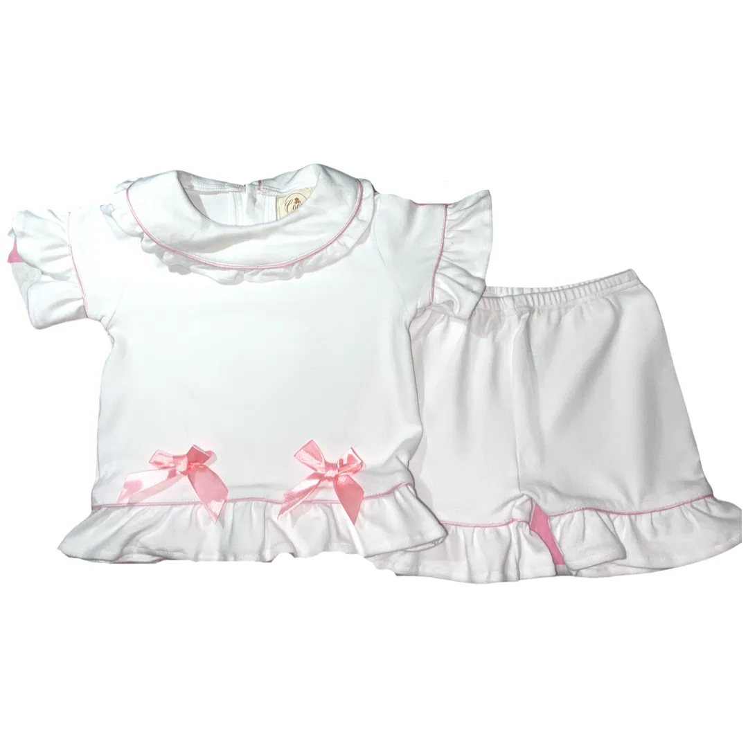 Girls  Luxe pyjamas - Summer Yellow or Pink (Choose your own Embroidery options available) 🤍