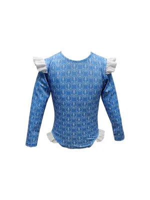 Girl's "Anchors" Print Unsuits
