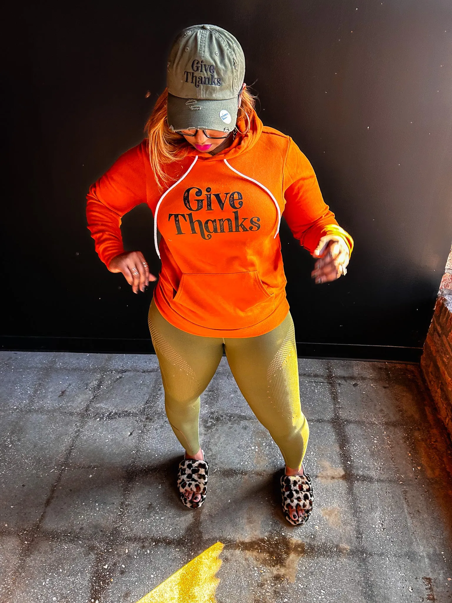 Give Thanks Adult Sponge Fleece Hoodie