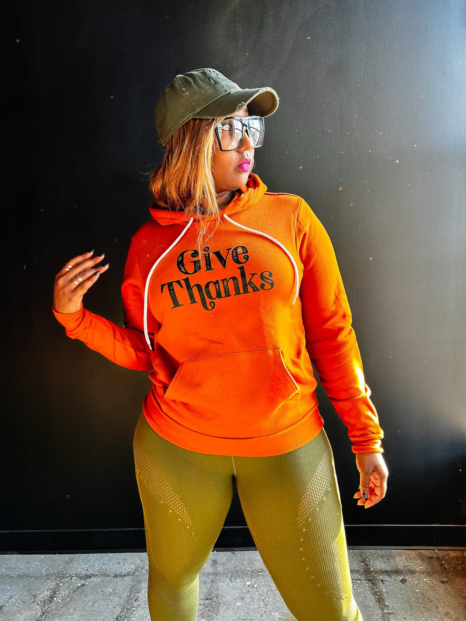 Give Thanks Adult Sponge Fleece Hoodie