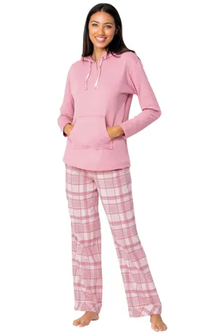 Glitzy Plaid Hoodie Pajamas