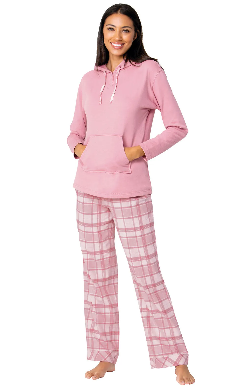 Glitzy Plaid Hoodie Pajamas