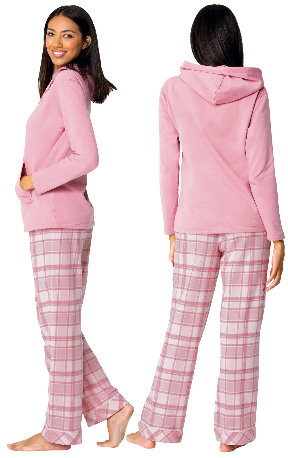 Glitzy Plaid Hoodie Pajamas