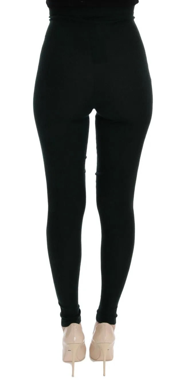 Green Cashmere Stretch Tights