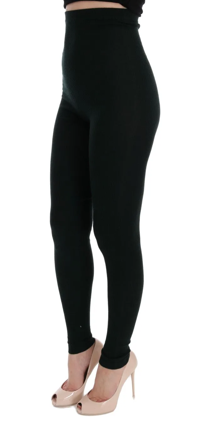Green Cashmere Stretch Tights