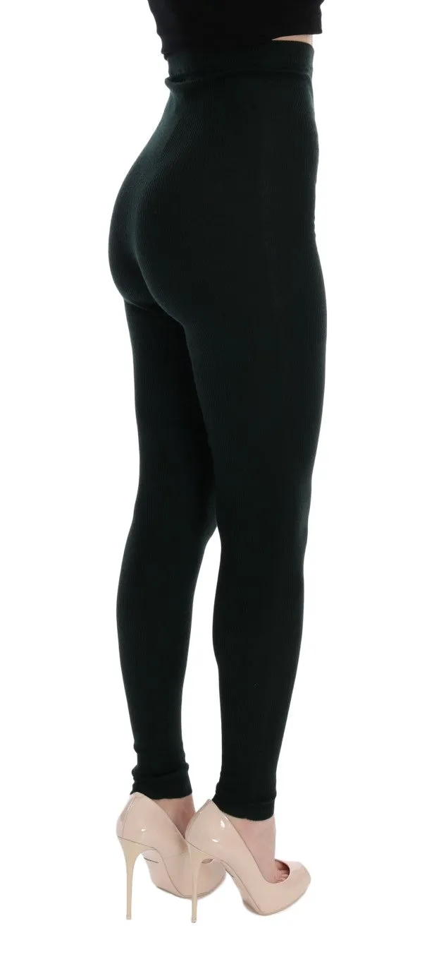 Green Cashmere Stretch Tights