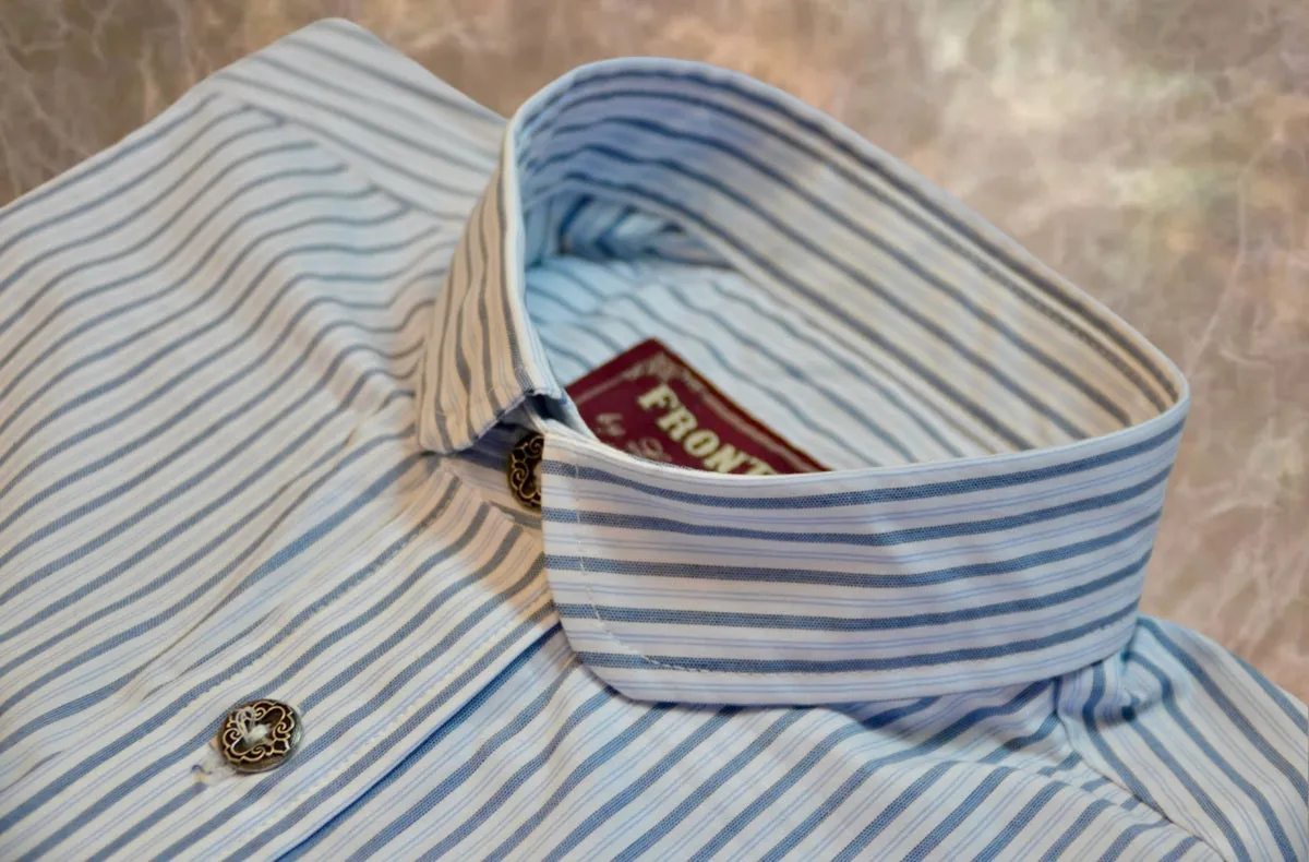 Grey and Blue Stripe Men's Dakota Shirt