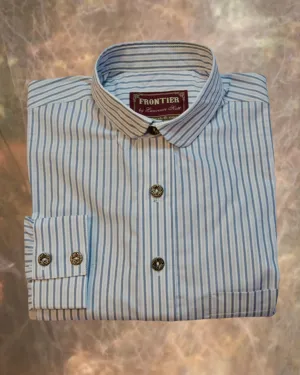 Grey and Blue Stripe Men's Dakota Shirt
