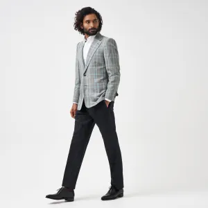 Grey and Teal Notch Suit