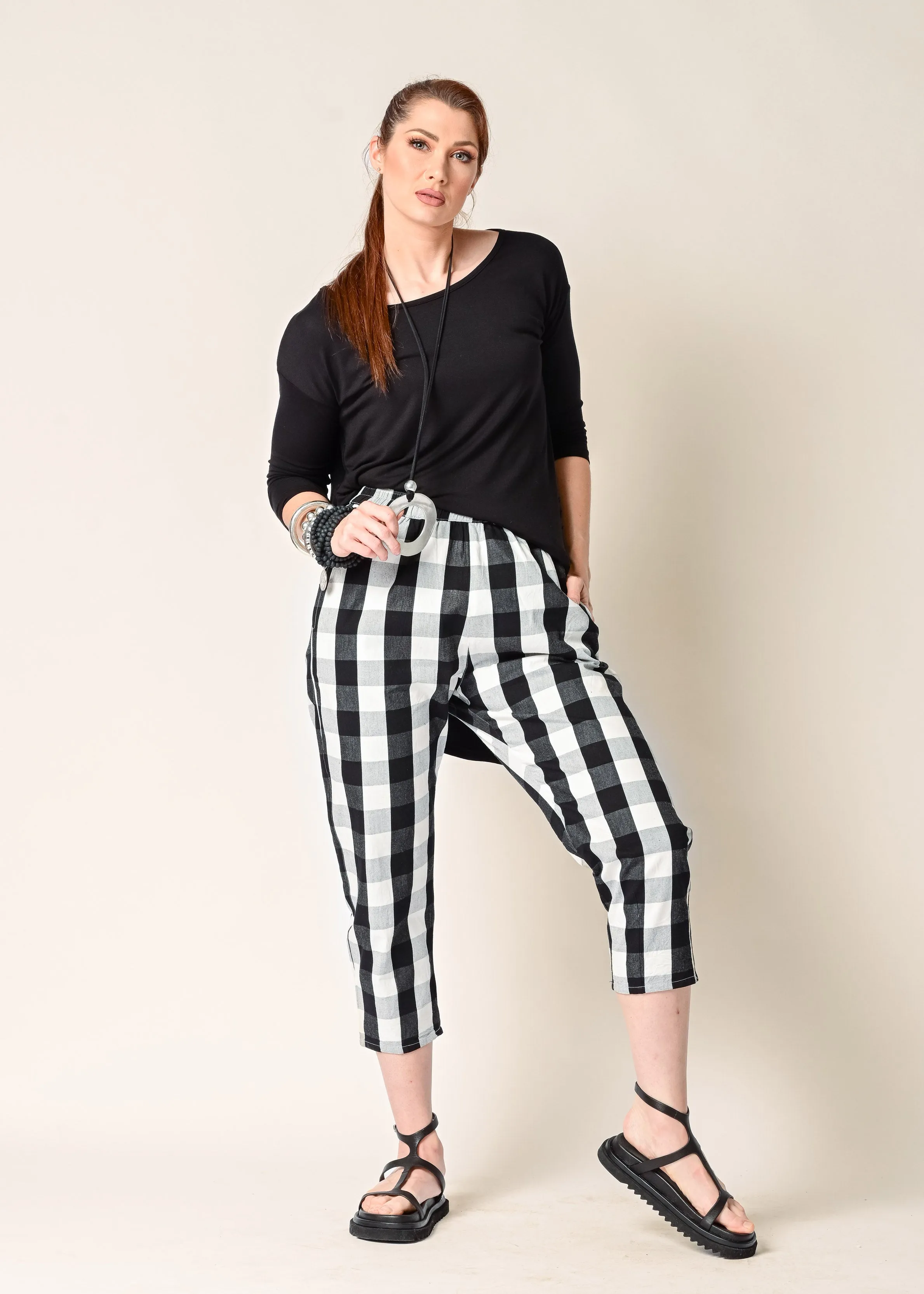 Hattie Pant in Onyx Check