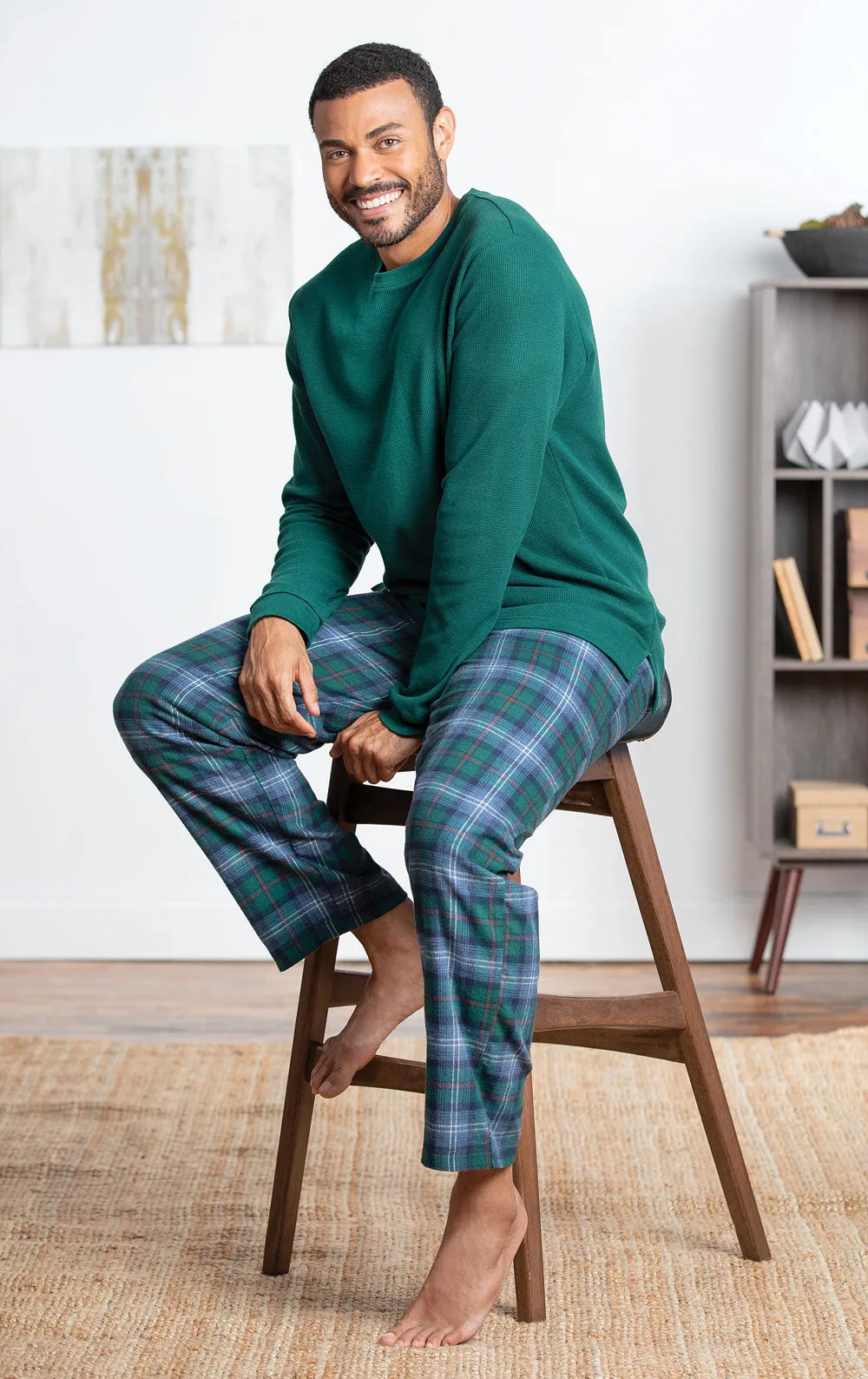 Heritage Plaid Thermal Top Men's Pajamas - Couples