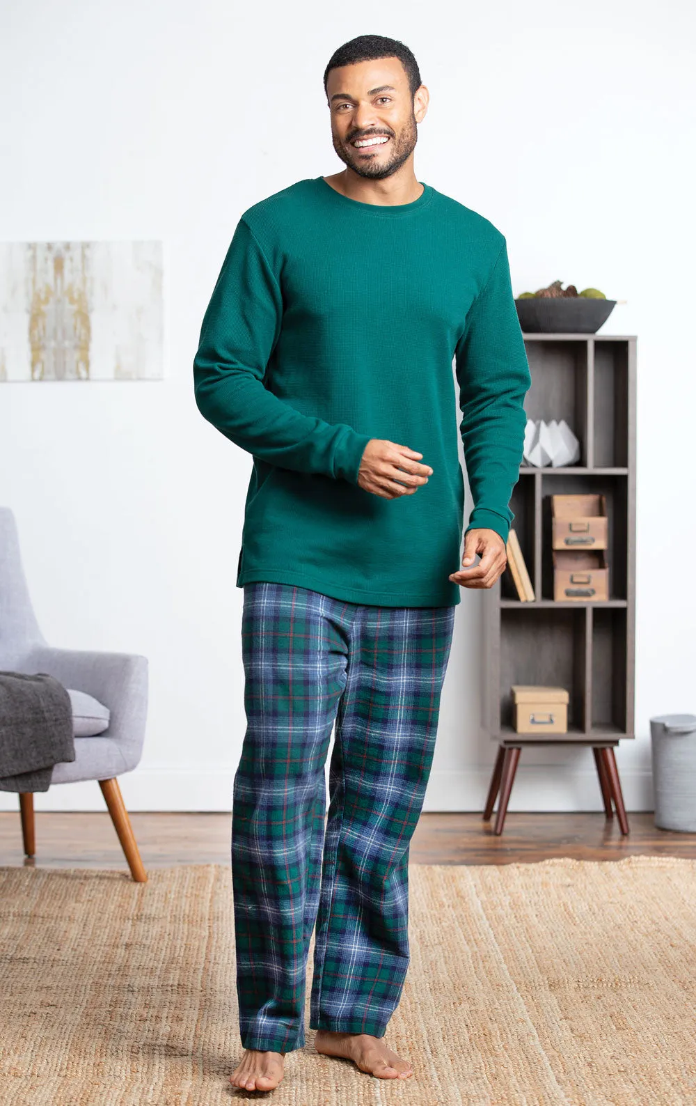 Heritage Plaid Thermal Top Men's Pajamas - Couples