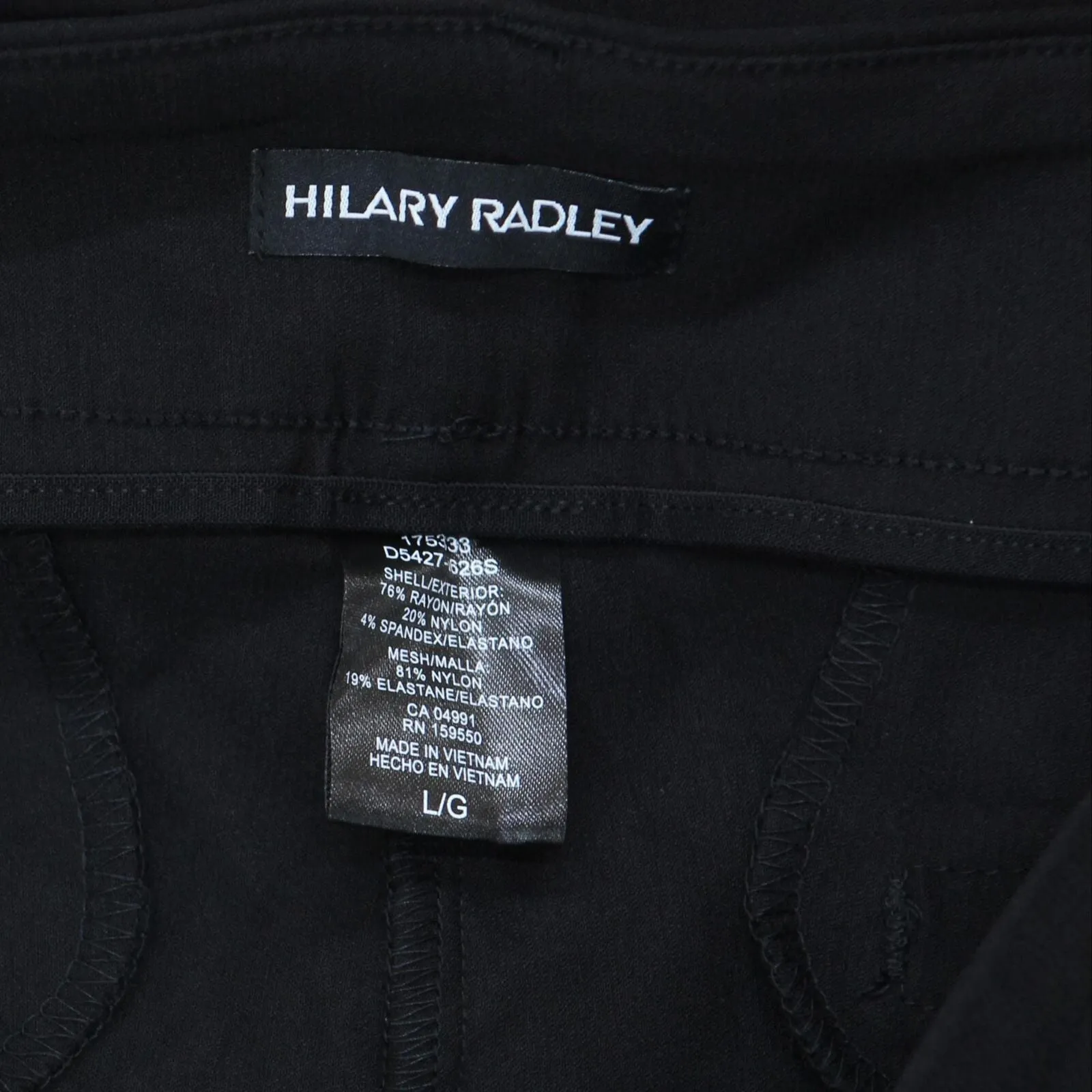 Hilary Radley Women Mid-Rise Stretch Pull-On Ankle Pant 1753633 Black L