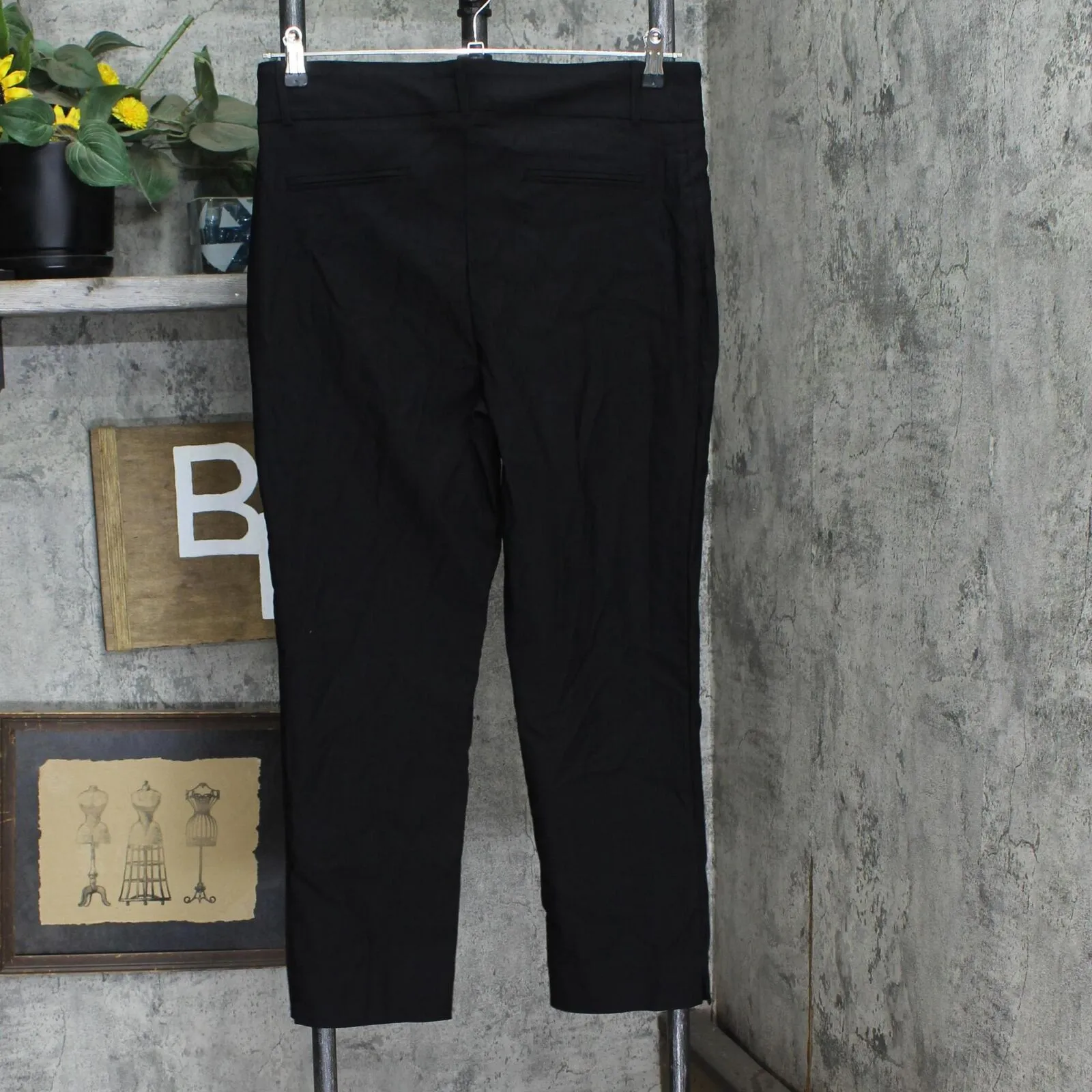 Hilary Radley Women Mid-Rise Stretch Pull-On Ankle Pant 1753633 Black L