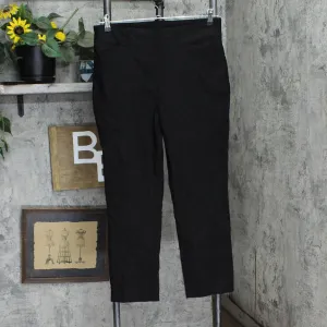 Hilary Radley Women Mid-Rise Stretch Pull-On Ankle Pant 1753633 Black L