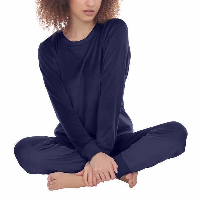 Honeydew Women's  Long Sleeve 2-PC Fleece Lounge Pajama Set,