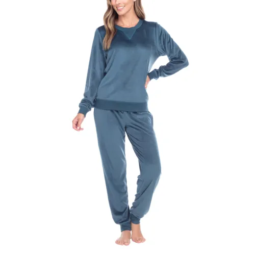 Honeydew Women's  Long Sleeve 2-PC Fleece Lounge Pajama Set,