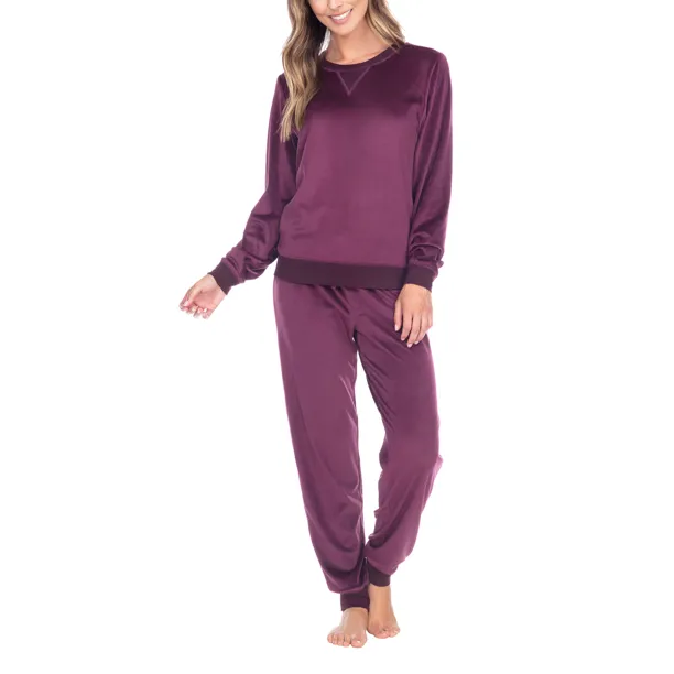 Honeydew Women's  Long Sleeve 2-PC Fleece Lounge Pajama Set,