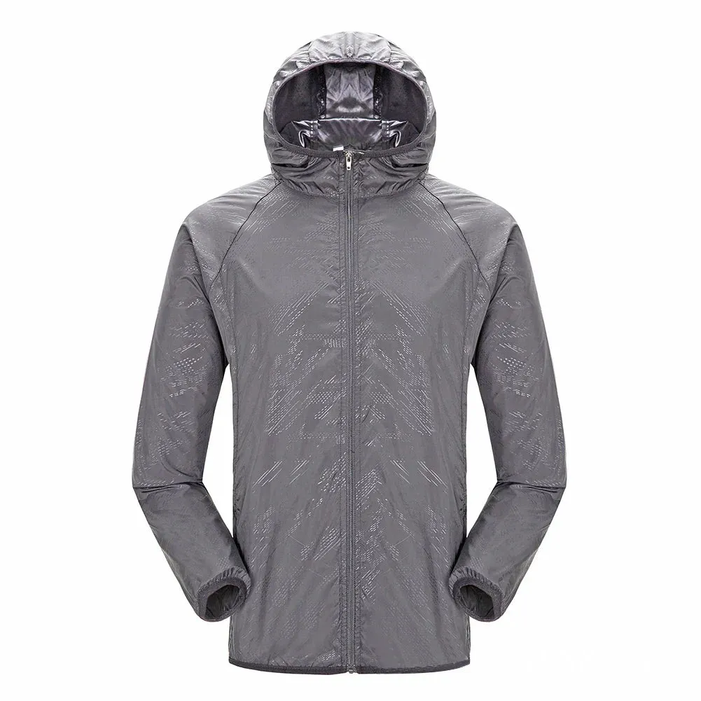 Hooded Sunbreaker Coat Women Men Windbreaker Jacket Waterproof UV Quick Dry Skin Ultra-Light Rainproof Breathable With Pocket
