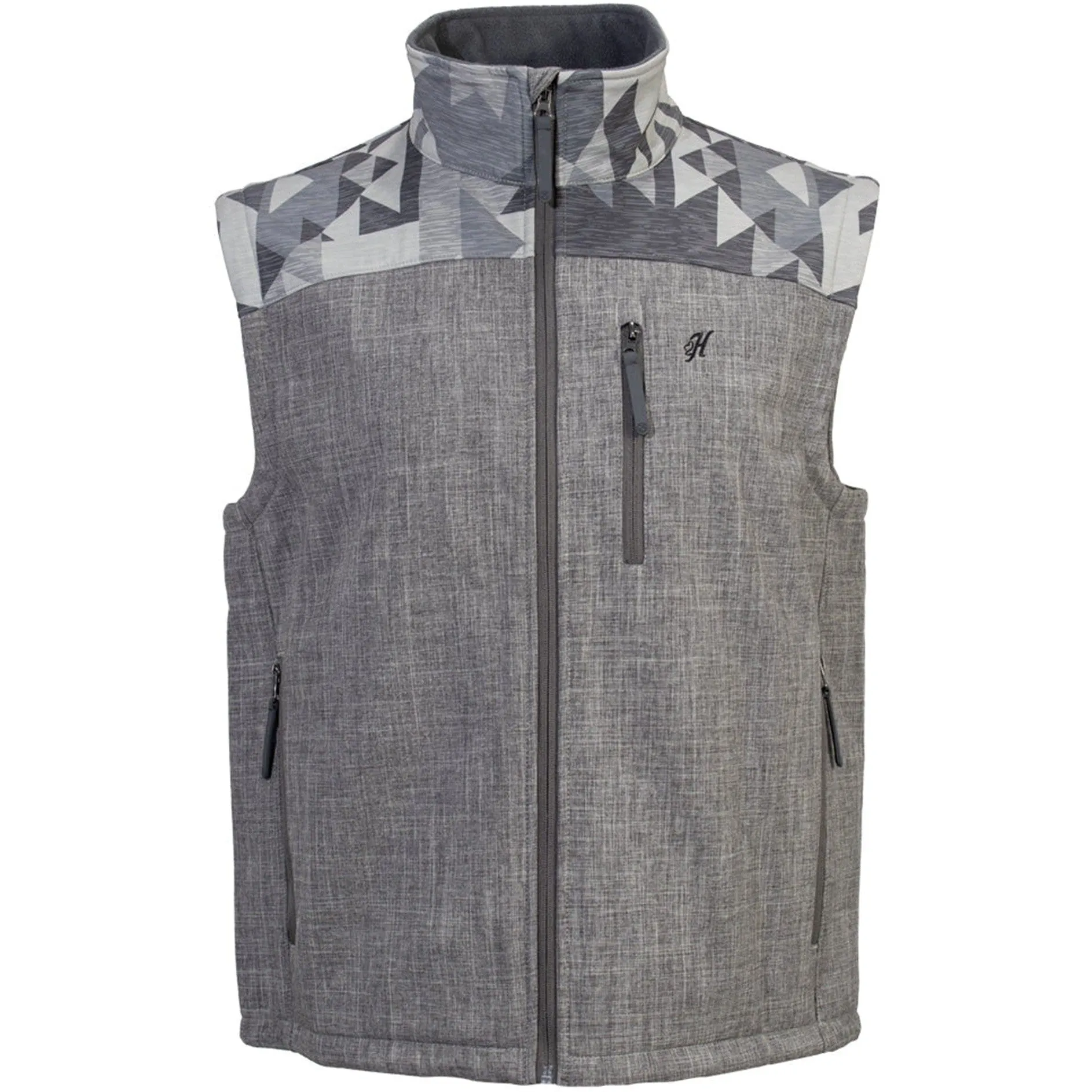Hooey Men's Grey and Aztec Softshell Vest