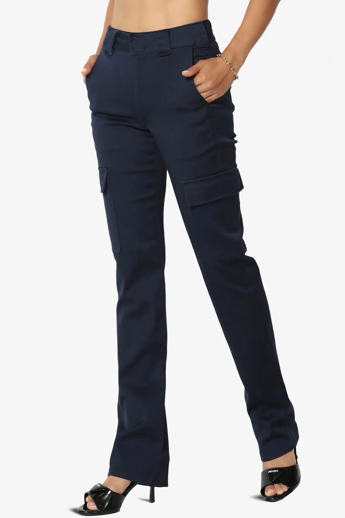 Imaan Stretch Canvas Cargo Pants Navy