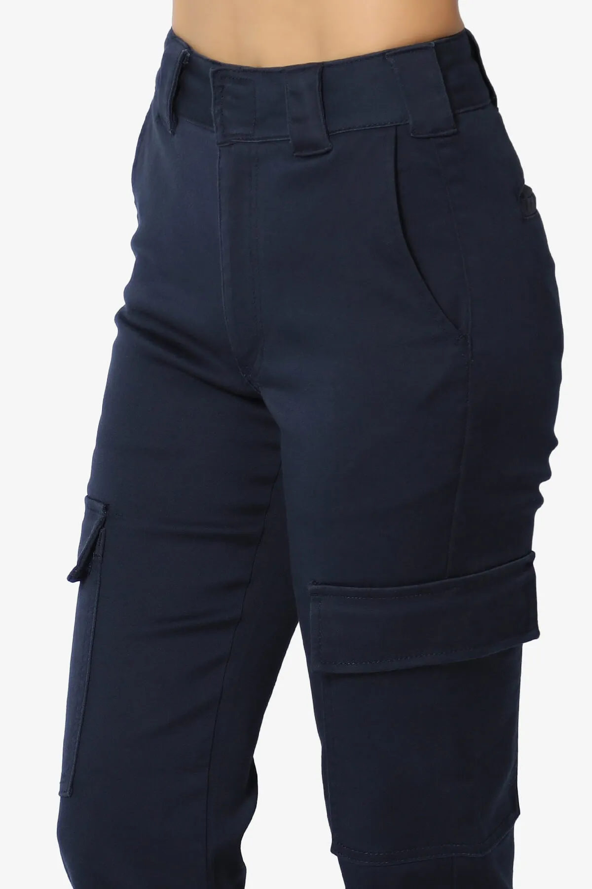 Imaan Stretch Canvas Cargo Pants Navy