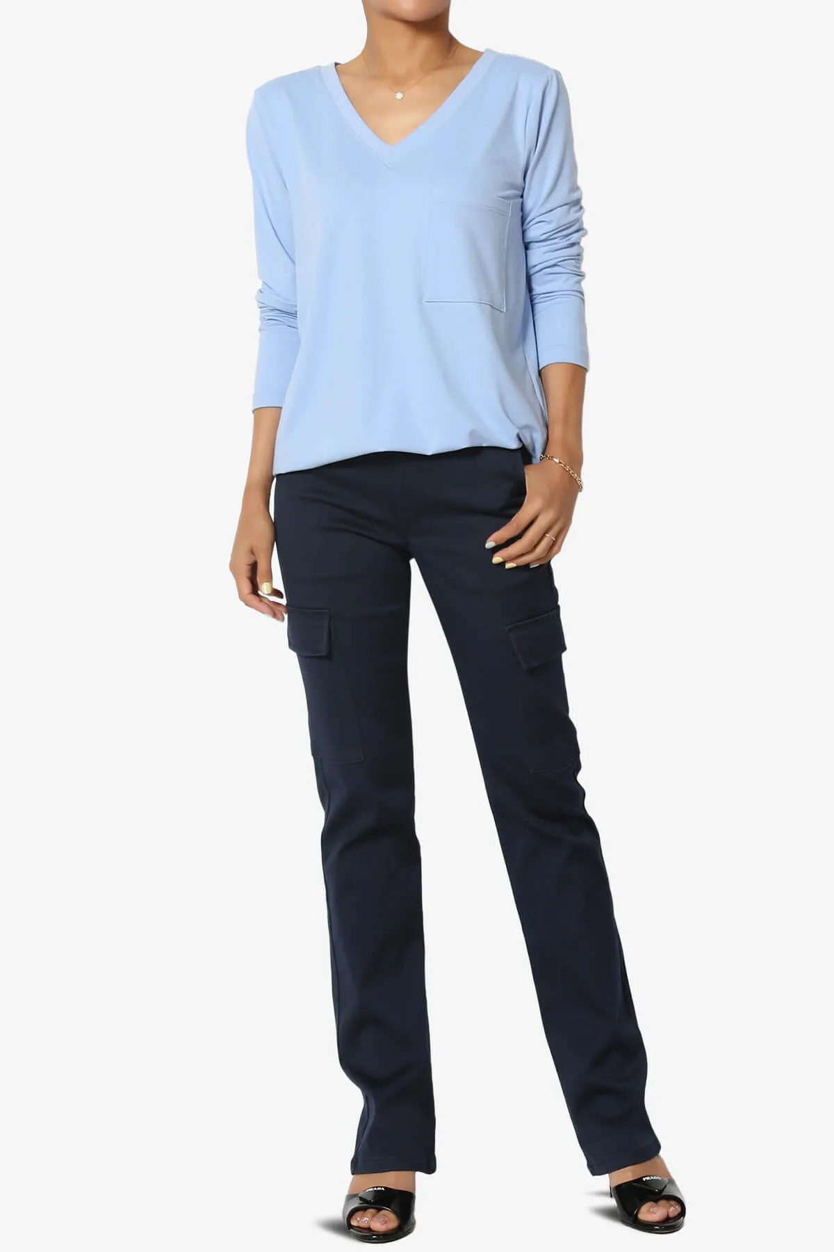 Imaan Stretch Canvas Cargo Pants Navy