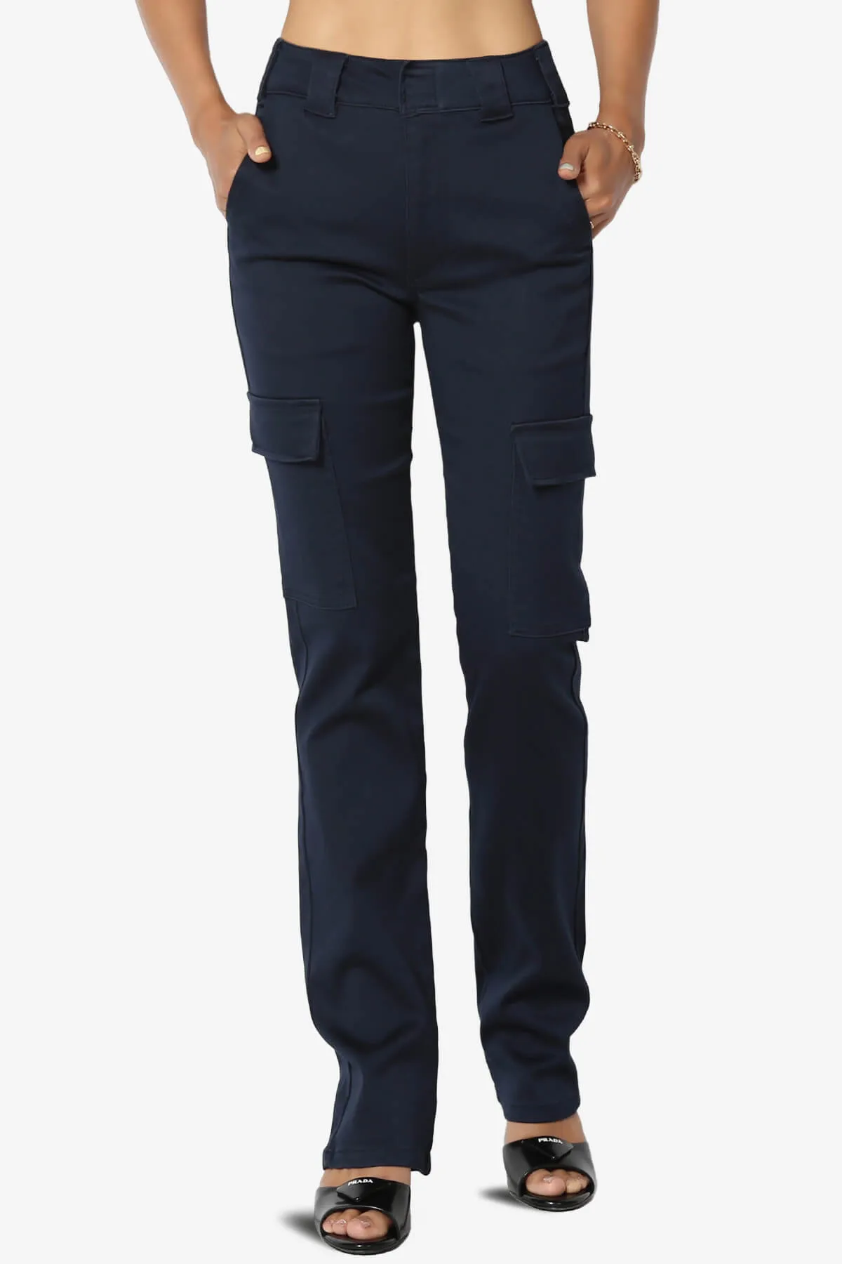 Imaan Stretch Canvas Cargo Pants Navy