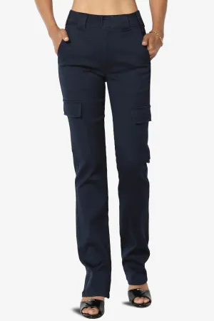 Imaan Stretch Canvas Cargo Pants Navy
