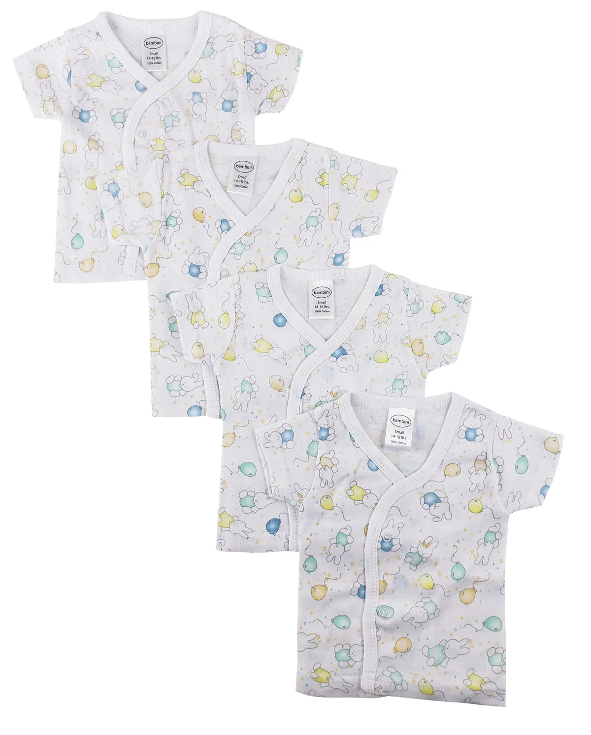 Infant Side Snap Short Sleeve Shirt - 4 Pack NC_0205