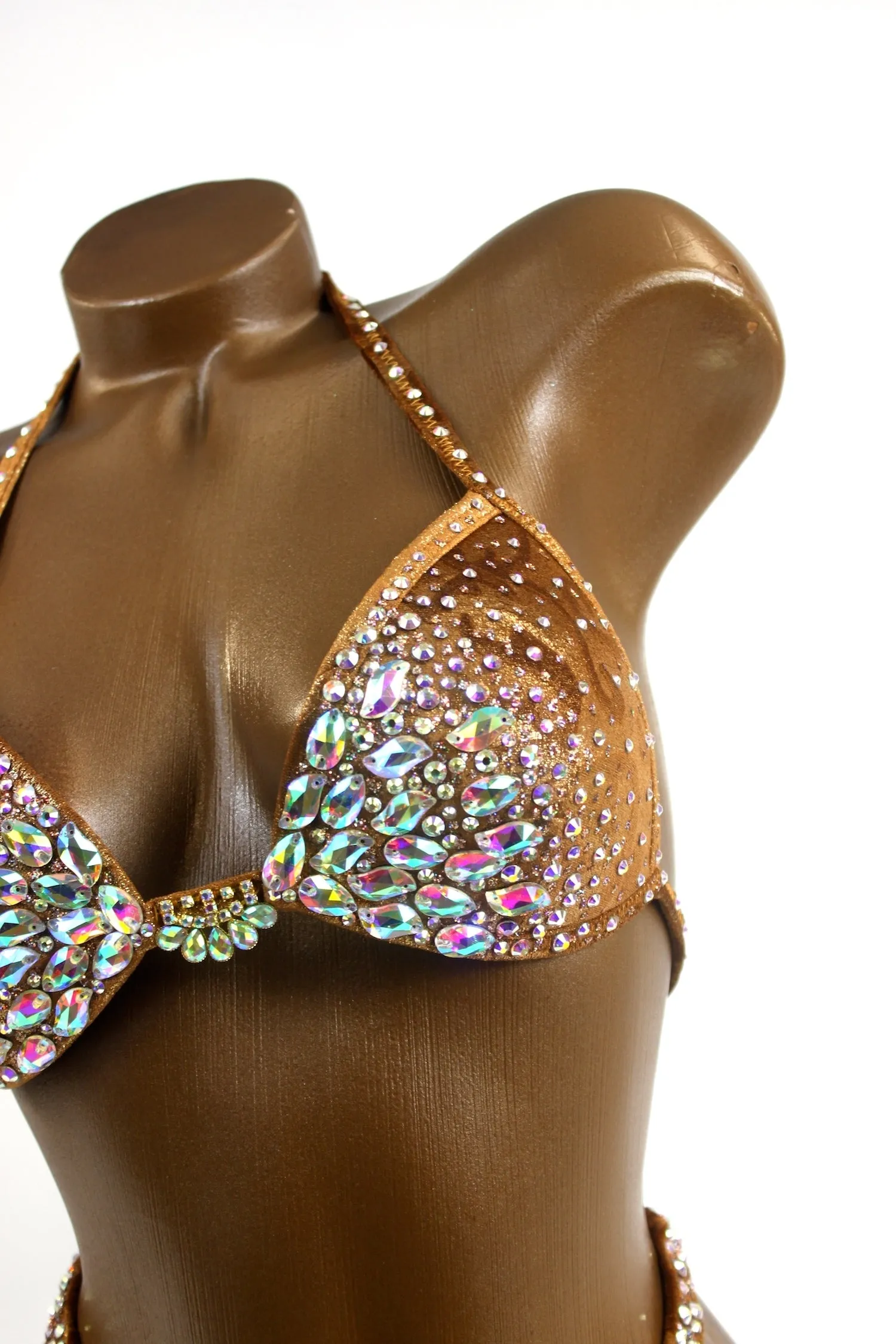 Irridescent Copper Velvet Figure Competition Suit