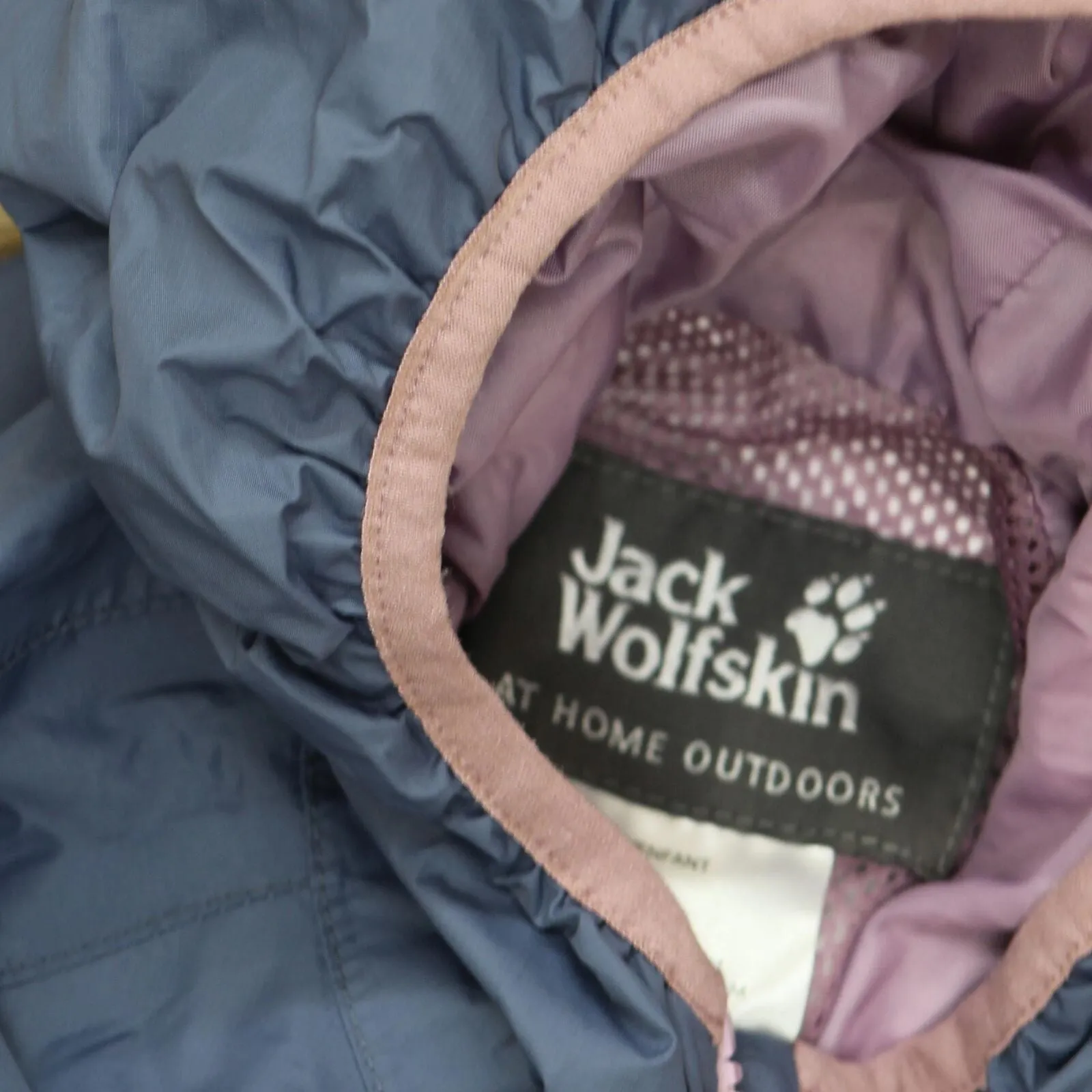 Jack Wolfskin Girls Mesh Lined Hooded Rain Jacket Blue / Purple 11-12 (EU 152)