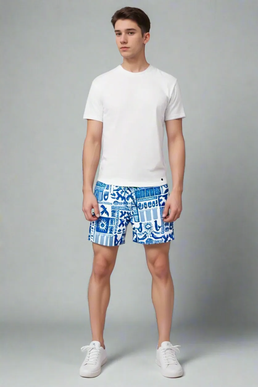 Johnny Was Blue Acantha Men's Swim Trunks CSW1324-M