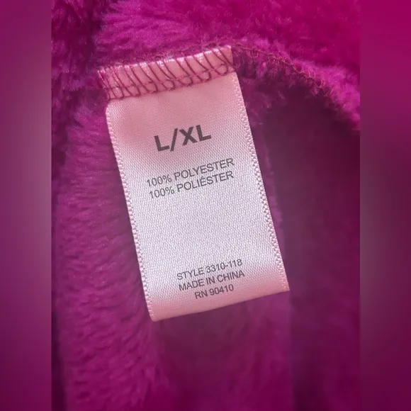 Juicy Couture Soft Robe Luxe L XL Womens Cozycore Magenta Sleepwear NEW NWT