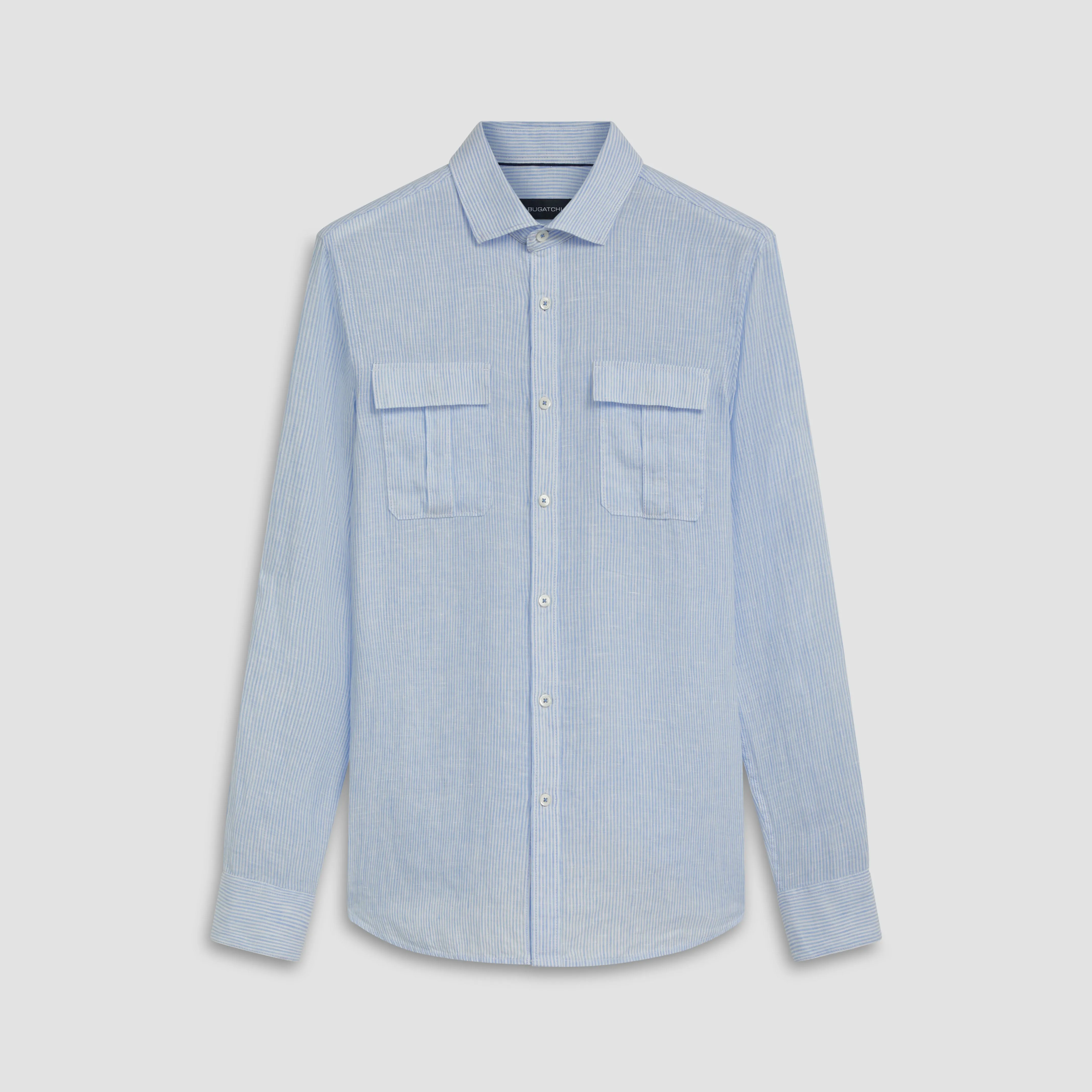 Julian Pin Striped Linen Shirt