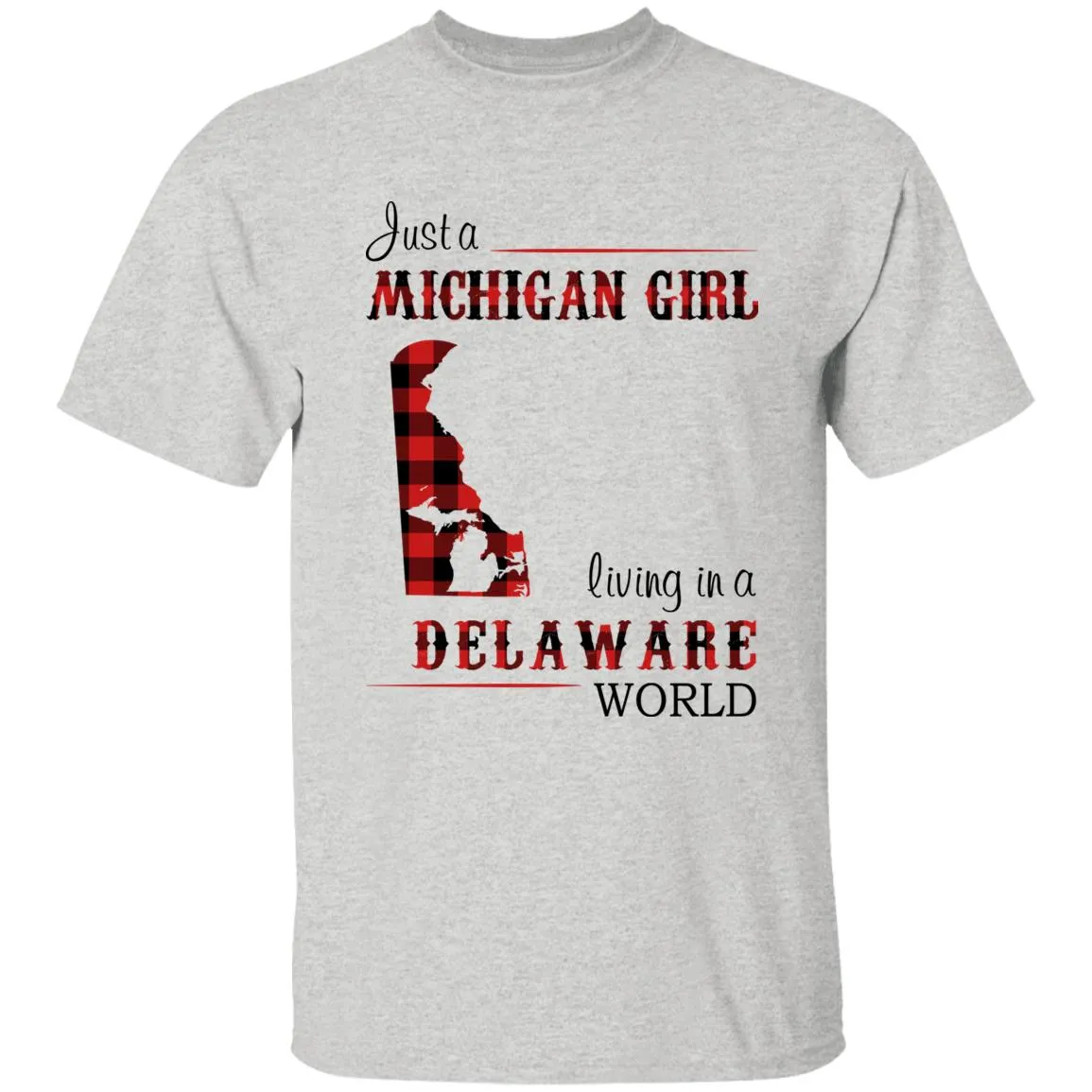 Just A Michigan Girl Living In A Delaware World T-shirt