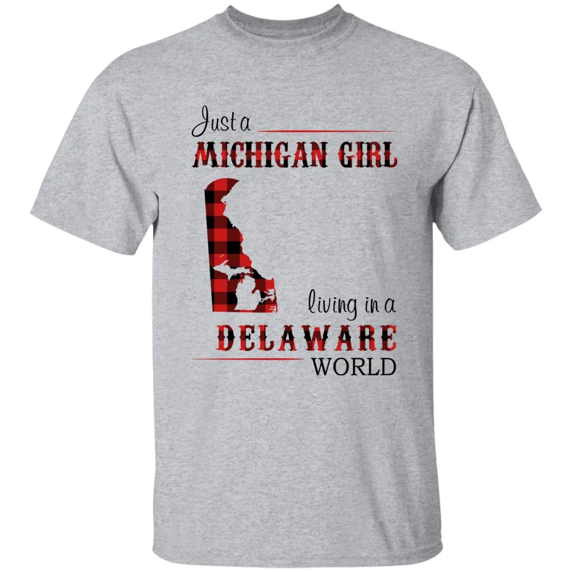 Just A Michigan Girl Living In A Delaware World T-shirt