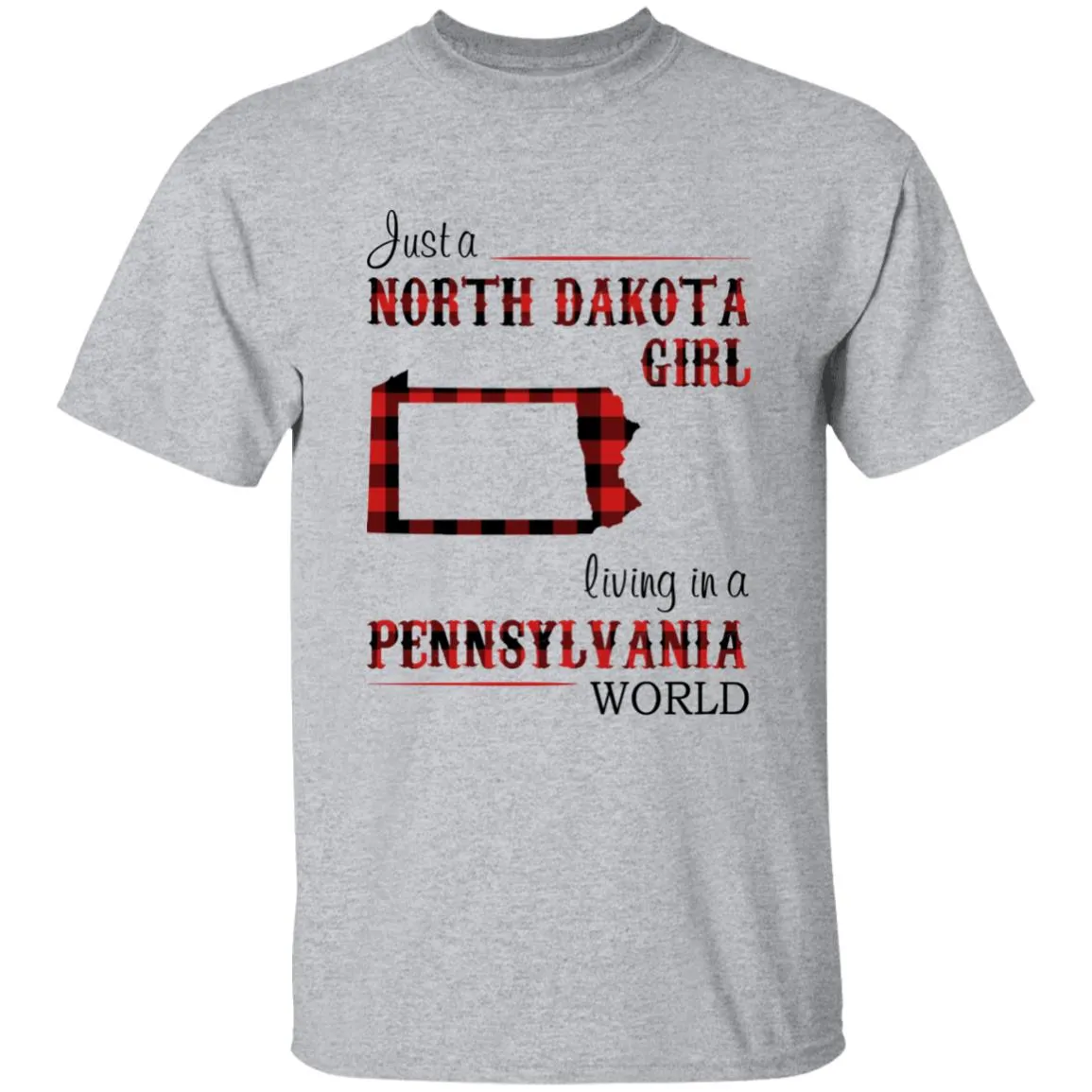 Just A North Dakota Girl Living In A Pennsylvania World T-shirt