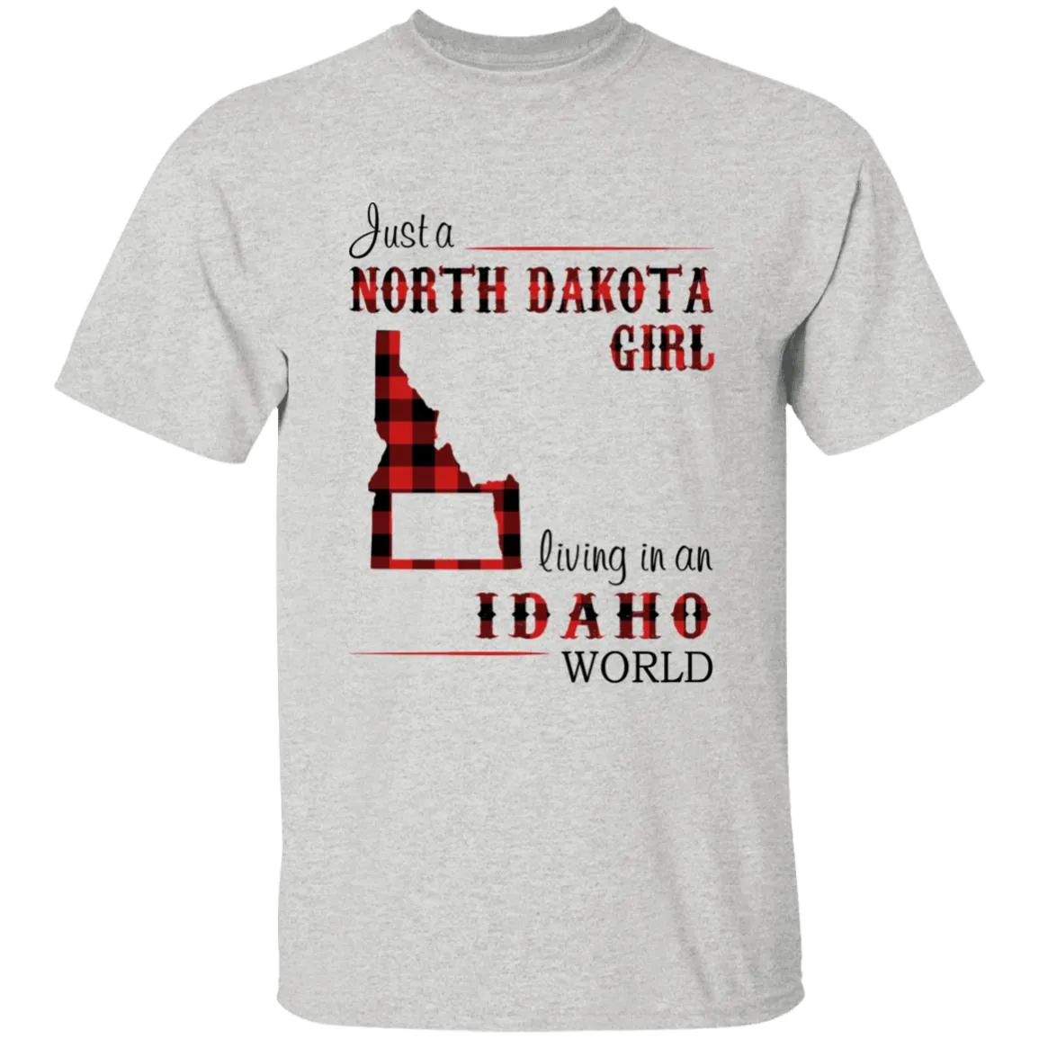 Just A North Dakota Girl Living In An Idaho World T-shirt