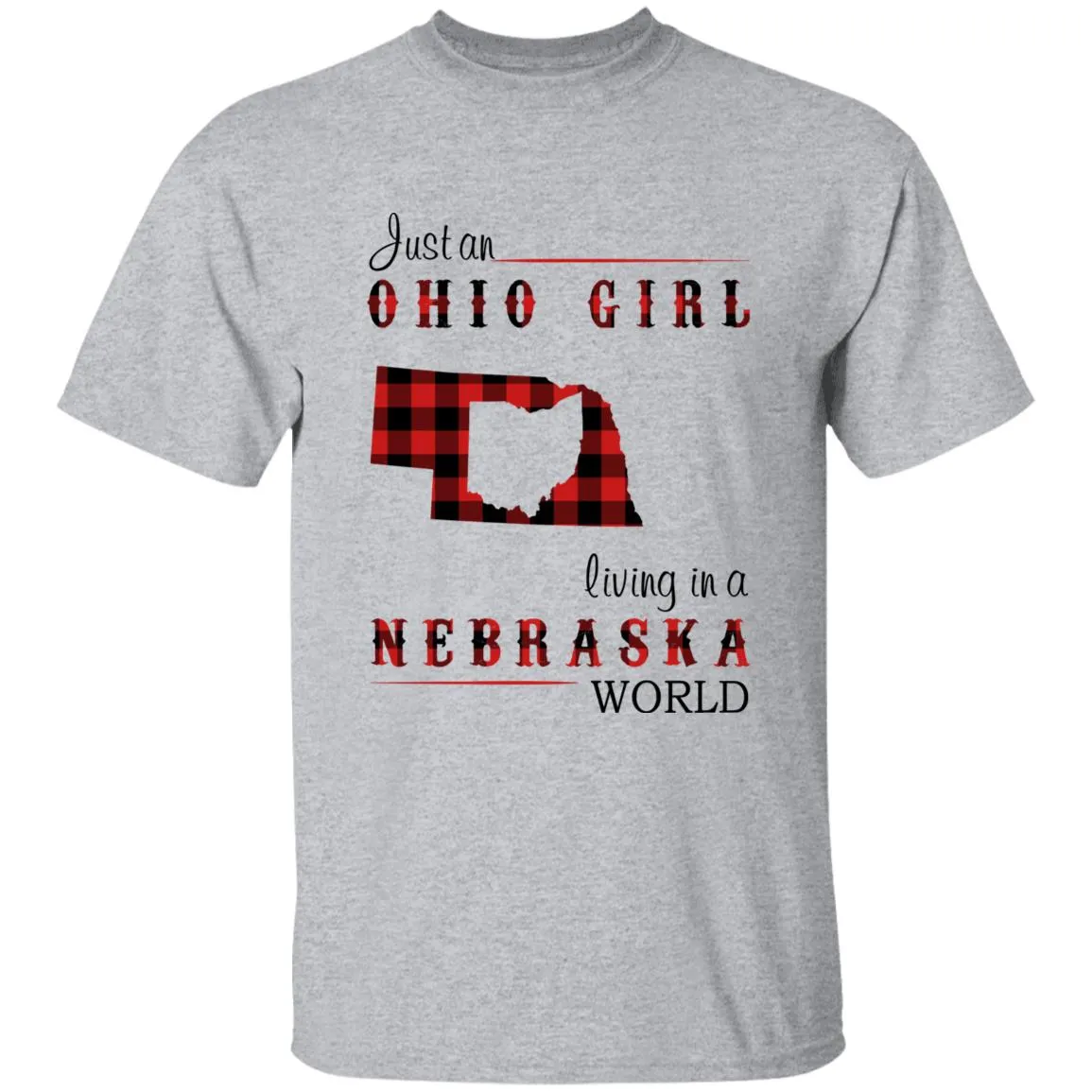 Just An Ohio Girl Living In A Nebraska World T-shirt