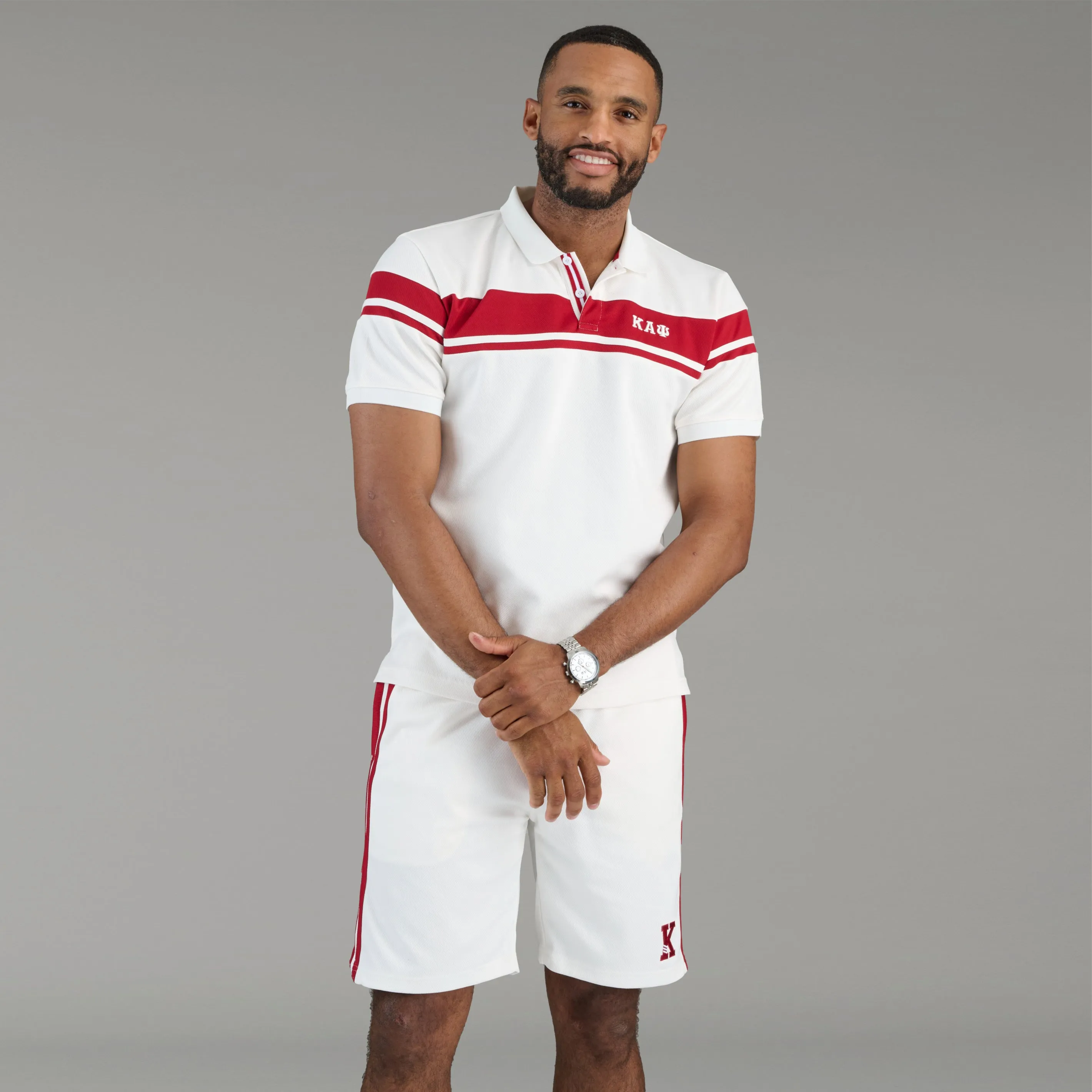 Kappa Alpha Psi 3-Letter Striped Polo
