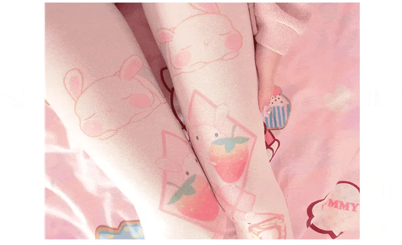 Kawaii Bunny Printed Tights SD00319