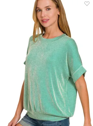 Kelly Green Striped Shirt