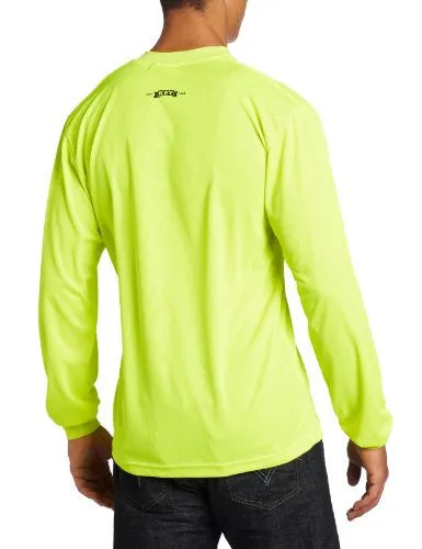Key Apparel Men's Long Sleeve Enhanced Visibility Waffle Weave Pocket Tee Shir