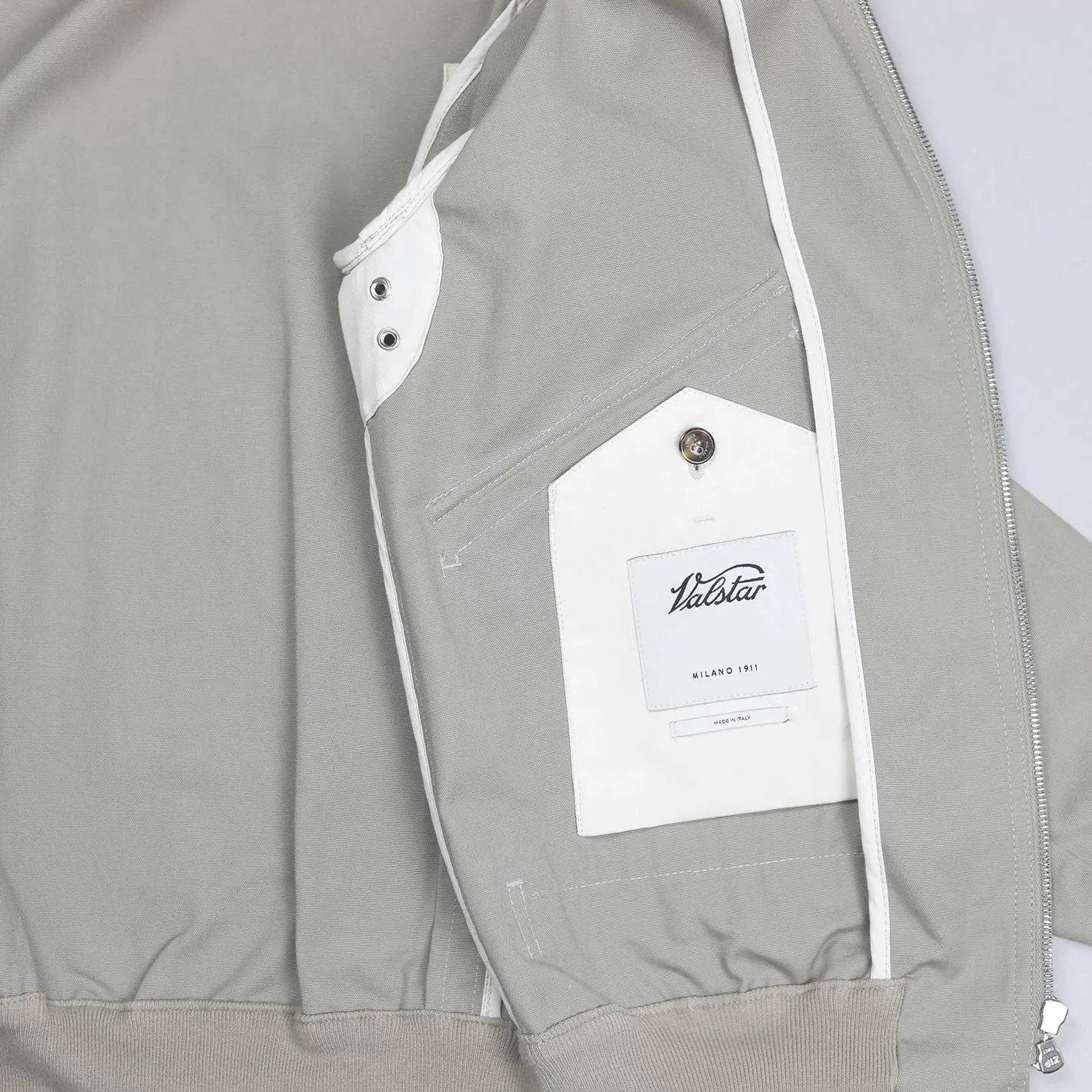 Khaki Beige Cotton Canvas Flight Jacket